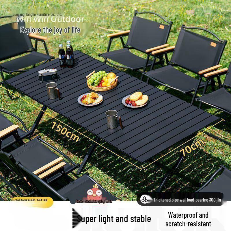 Портативный складной туристический стол и набор стульев-луна с сворачивающимся столом