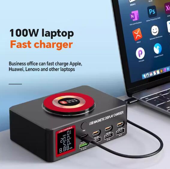 YCS S500/S550/S600 Многопортовое USB-зарядное устройство на 8 портов с магнитной беспроводной зарядкой 15 Вт, станция PD 100 Вт QC для телефонов, инструменты для быстрой зарядки