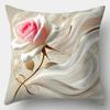 4Pcs Pink And Gold Rose Ribbon Pattern Cushion Cover For Daily Home Decoration