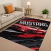 3D Mustang Racing Car Logo Moto Living Room Non-Slip Area Rug Carpet for Bedroom Playroom Sofa,Easy Clean Home Decor Doormat
