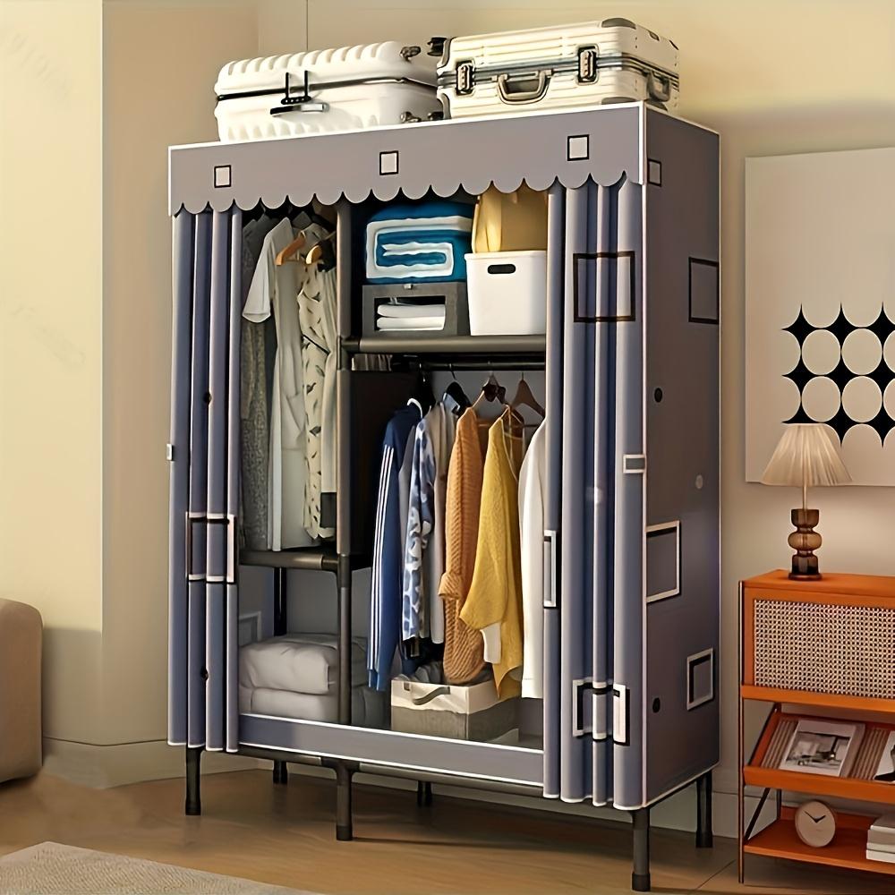 Простой тканевый шкаф с молнией, утолщенные и усиленные стальные трубы, сборный, утолщенный, подходит для общежитий, дома быть