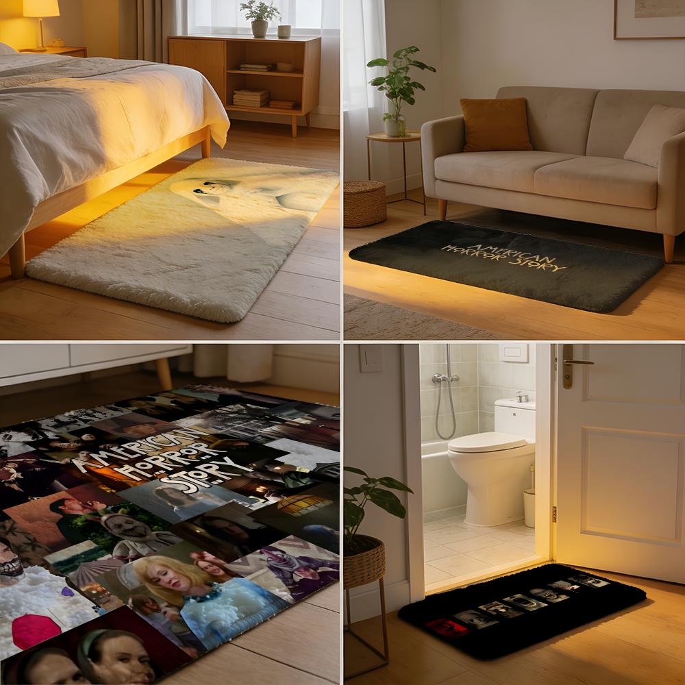 A-AHS American Horror Story TV Movie Floor Mat Soft Flannel Floor Mat Non-Slip Absorbent Rug For Home Bedroom Bathroom