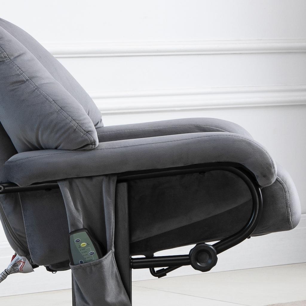 Relax Chair with Stool, Rotatable TV Chair with Oscillating Massage, Reclining Function, Massage Chair with Side Pocket
