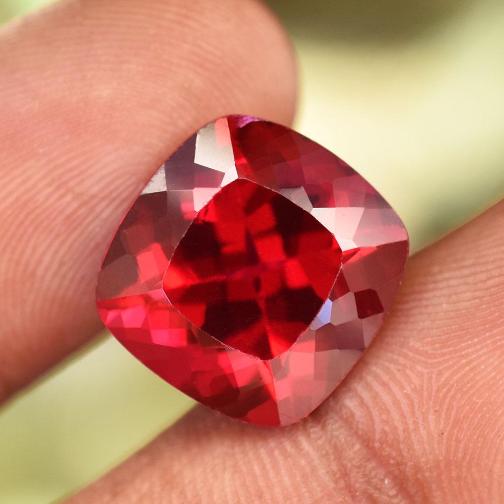 Natural Red Ruby Loose Gemstone Quality 14x14mm Square Cushion Cut for Jewelry Making and Crafts