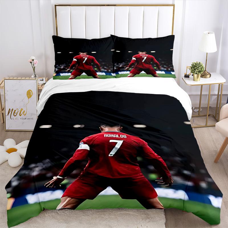 Ronaldo Number Football Jersey Print 3Pcs Bedding Set,Duvet Cover with 2 Bedro,Pillowcase Home Birthday Gift