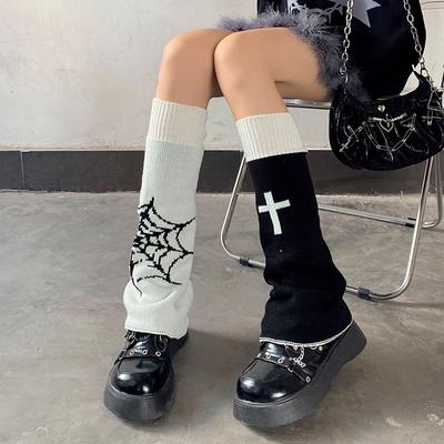 Skull Star For Girls Knitted Foot Cover Double-sided Wear Women Leg Warmers Lolita Boots Cover