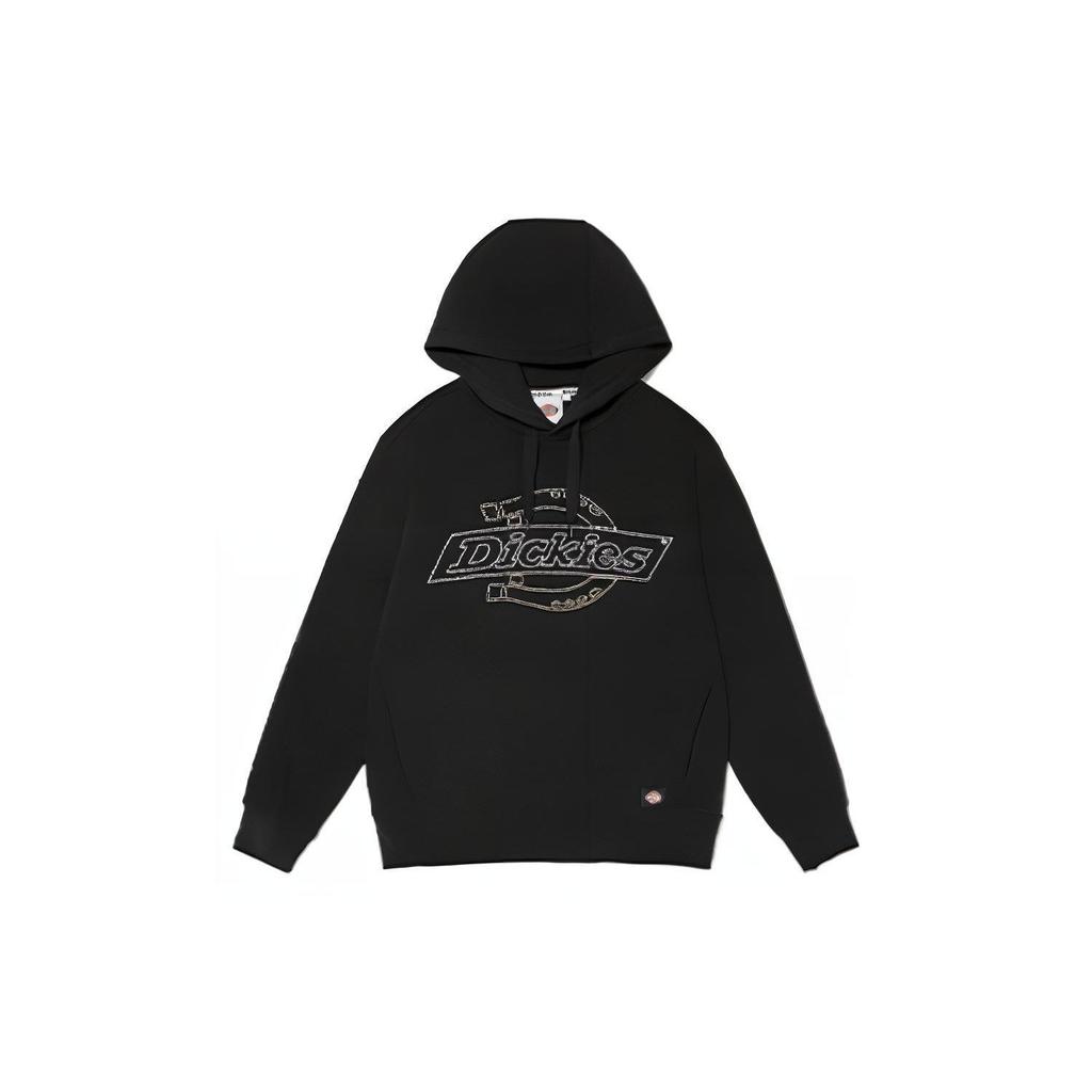 Dickies Повседневная толстовка с капюшоном и геометрическим принтом букв для женщин, черная DK010156-CC2