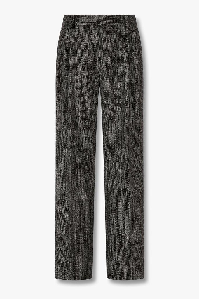 MAN ON THE BOON Tweed Two-Tuck Loose Fit Pants_Black 4715304020