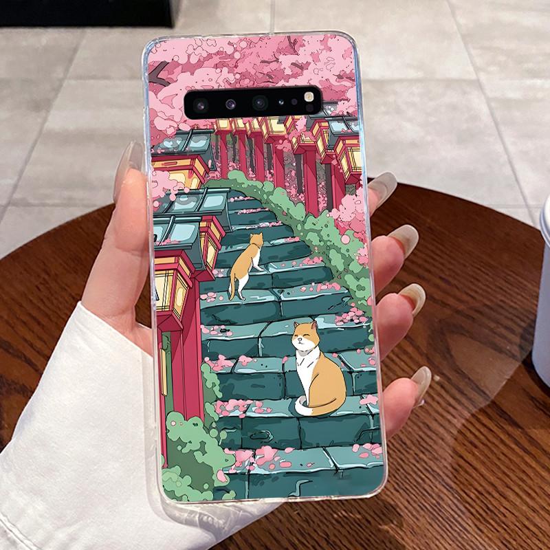 Гелевый чехол для Samsung Galaxy S10 5G SM-G977B Fundas Прозрачный силиконовый мягкий ТПУ задняя крышка Милый кошка кролик сердце Защитный чехол