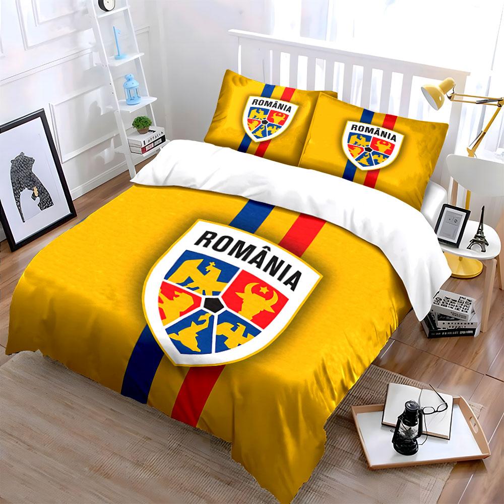Romania Shield Emblem Design Bedding Duvet Cover Set Duvet Cover Pillowcases (1*Duvet Cover 2*Pillowcases, without duvet insert)