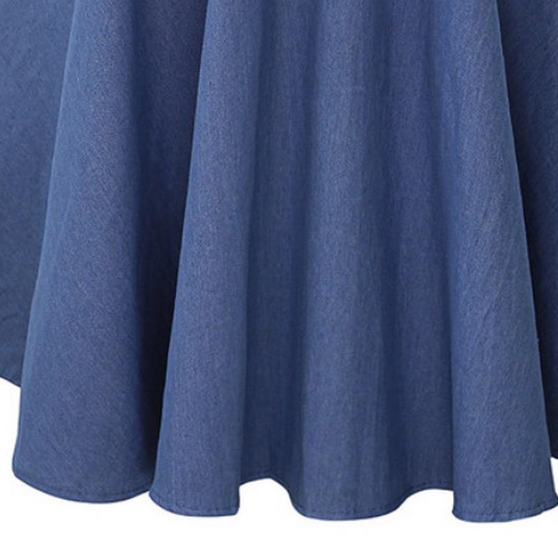 Плиссированная юбка до колена с высокой талией, женские юбки с поясом, весна-лето 2021, корейская милая синяя свободная юбка-миди, женская