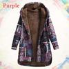 2025 Fashion National Style Women's Coat Long Printed Hoodie Winter Thick Warm Retro Large Size Temperament Slim Coat