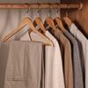 5Pcs Wood Hangers Sturdy Durable Space-Saving Clothes Hanger with Metal Hooks Closet Organizer Home Supply