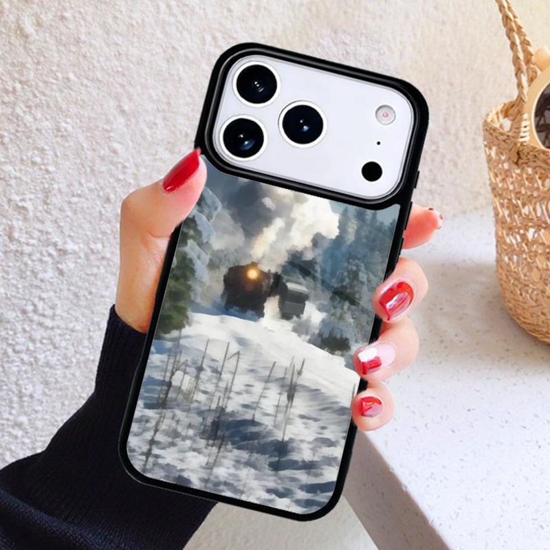 Чехол для телефона Train Snow Locomotive Railway для iPhone 17 Air 16 15 14 13 12 11 Pro Max Plus