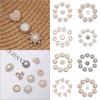 Hat Accessories Flower-shaped Pearl Hairpins Pearl Button Headwear Accessories Rhinestone Buttons