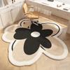 Cute Brown Bear Carpet Floral Shape Bedroom Decorative Rugs Special-shaped Soft Plush Study Dressing Table Chair Floor Mat Tapis