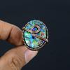 Abalone Shell Gemstone Copper Wire Wrapped Handmade Jewelry Ring For Woman