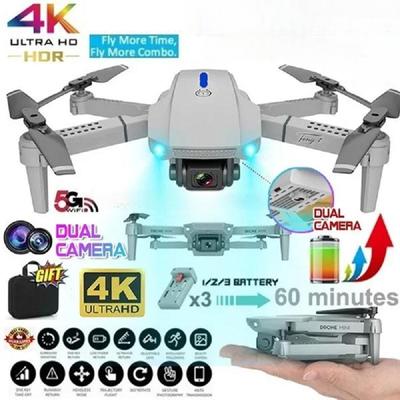 2023 Новый E88 RC Мини-Дрон 4K Широкоугольная Одинарная/Двойная Камера Оптическое Позиционирование Потока Wi-Fi FPV Вертолет Складной Квадрокоптер для Селфи Игрушка в Подарок