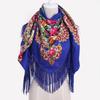 1 Pcs Fashion Big Size Square Scarf Cotton Long Tassel Print Scarf In Spring Winter Shawl For Women Floural