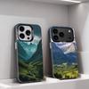 Чехол для телефона 'Природные горные пейзажи' для iPhone 11,12,13,14,15,16,17,Pro,Max,Plus,E,Air,Mini IMD Матовый черный