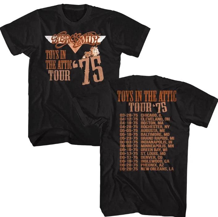 Aerosmith Toys in the Attic Tour '75 Men's T Shirt Album Rock Band Concert