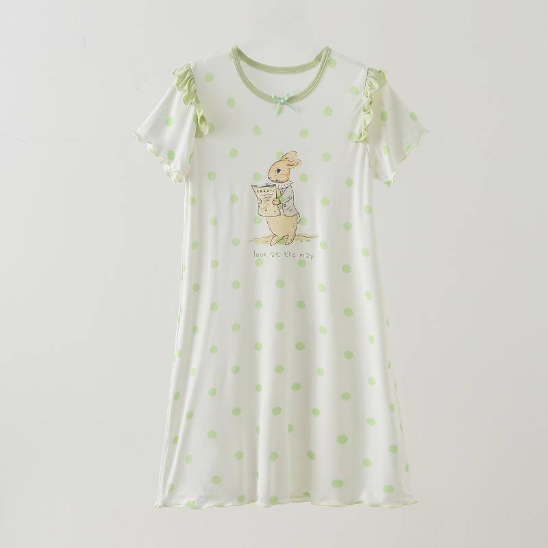 Летняя мультяшная ночная рубашка для девочек - Дышащая пижама свободного кроя для малышек