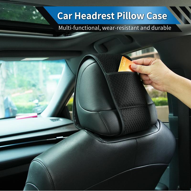 Car Stickers Seat Ice Silk Headrest Pillow Case For Volvo AWD C30 C70 S60 S80 S90 T6 V40 V50 V60 V70 V90 XC40 XC60 XC70 XC90