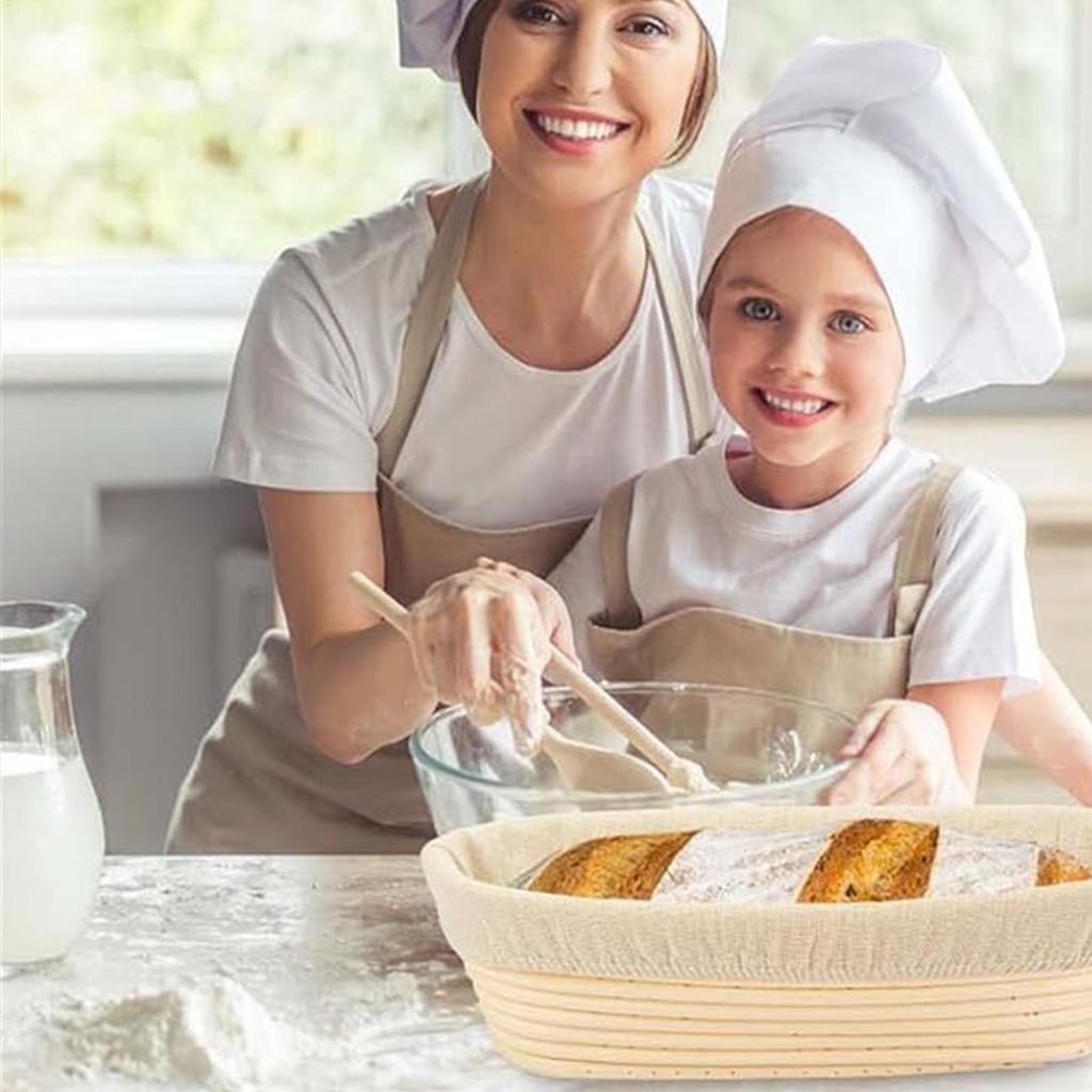 Овальная корзина для расстойки хлеба ручной работы из ротанга и вкладыши, корзина для расстойки хлеба из натурального ротанга, миска для теста для выпечки, корзина для выпечки хлеба