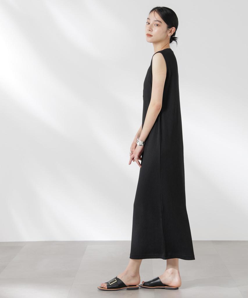 Платье женское Nano Universe с вырезом хенли из сухого махрового полотна, размер S, (010), Черный, 669-5119325