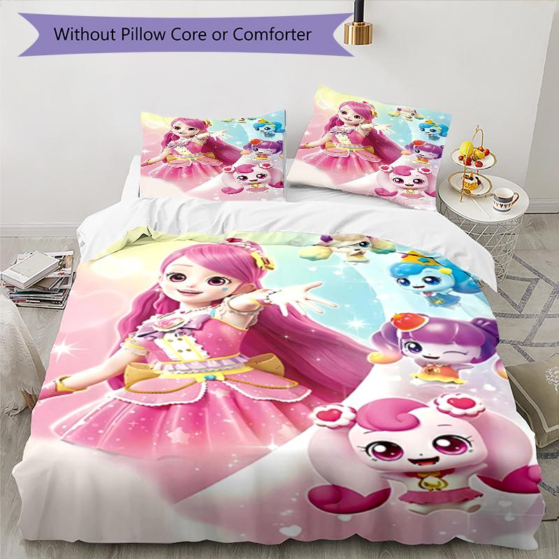3pcs Magic Sweethear (4) Design Cover Set - HD Printed Bedding with 1 Cover and 2 Pillowcases - Perfect for Home and Dorm Decor