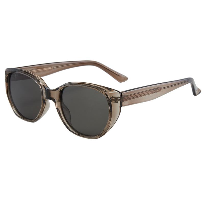 TR High-definition polarized cat-eye sunglasses for men and women, make the face appear smaller, with a high-end feel, UV protection, black frame