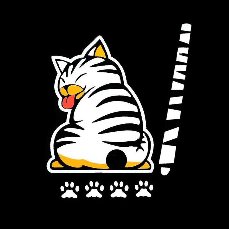 Funny Cat Car Stickers Moving Tail Rear Windshield Cartoon Reflective Decal Auto Wiper Sticker Decal