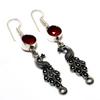 Mozambique Garnet Gemstone 925 Silver Plated Handmade Jewelry Earring 2.38"
