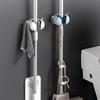 2 шт. стойка для хранения швабры, всасывающая труба для ванной комнаты, бесследный зажим для швабры, вешалка для метлы, настенная водонепроницаемая стойка для швабры