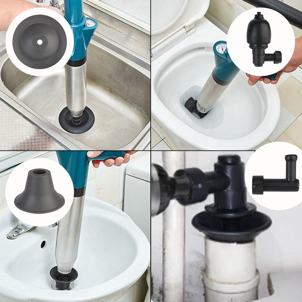 Sewer Pipe Unblocker Air Drain Blaster for Bath Toilets Bathroom Kitchen Cleaning Tool Toilet Plunger High Pressure Drain Plunger Dredge Clog Remover
