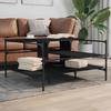 VidaXL Coffee Table, Side Table with Legs, End Table with Storage, Home Living Room Furniture, Modern, Black Wood 842311