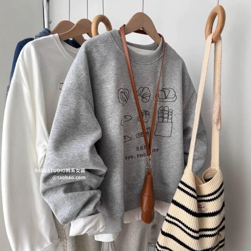 Womens Oversized Crewneck Sweatshirt 2026 Fall Winter Casual Chic Top