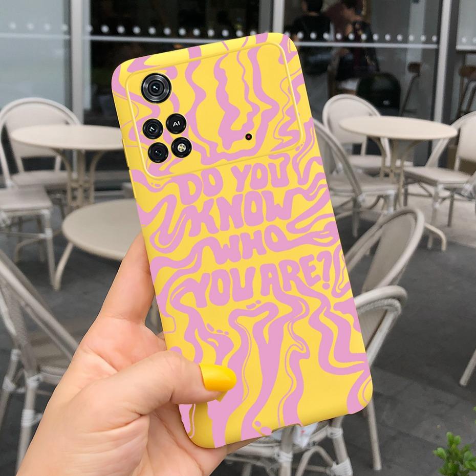 Чехол для Xiaomi Poco M4 Pro Милый узор Конфетный цвет Чехол для телефона Для Poco M 4 M4 Pro 5G 4G PocoM4 Мягкий силикон ТПУ Задняя крышка