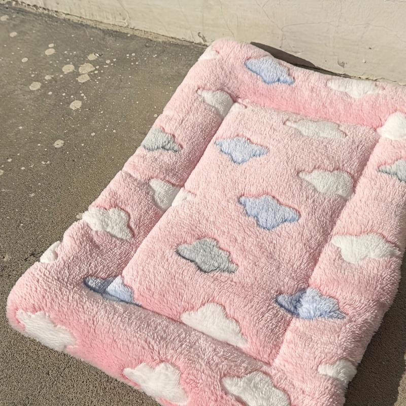 1pc Cozy & Cute Animal-Themed Pet Mat - Soft, Warm Polyester Sleeping Pad for Dogs, Cats, Rabbits - Winter Comfort with Playful Bones, Paw Prints