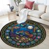 Prehistoric Glass Round Area Rug Under Office Chairs Bedroom Living Room Home Decor