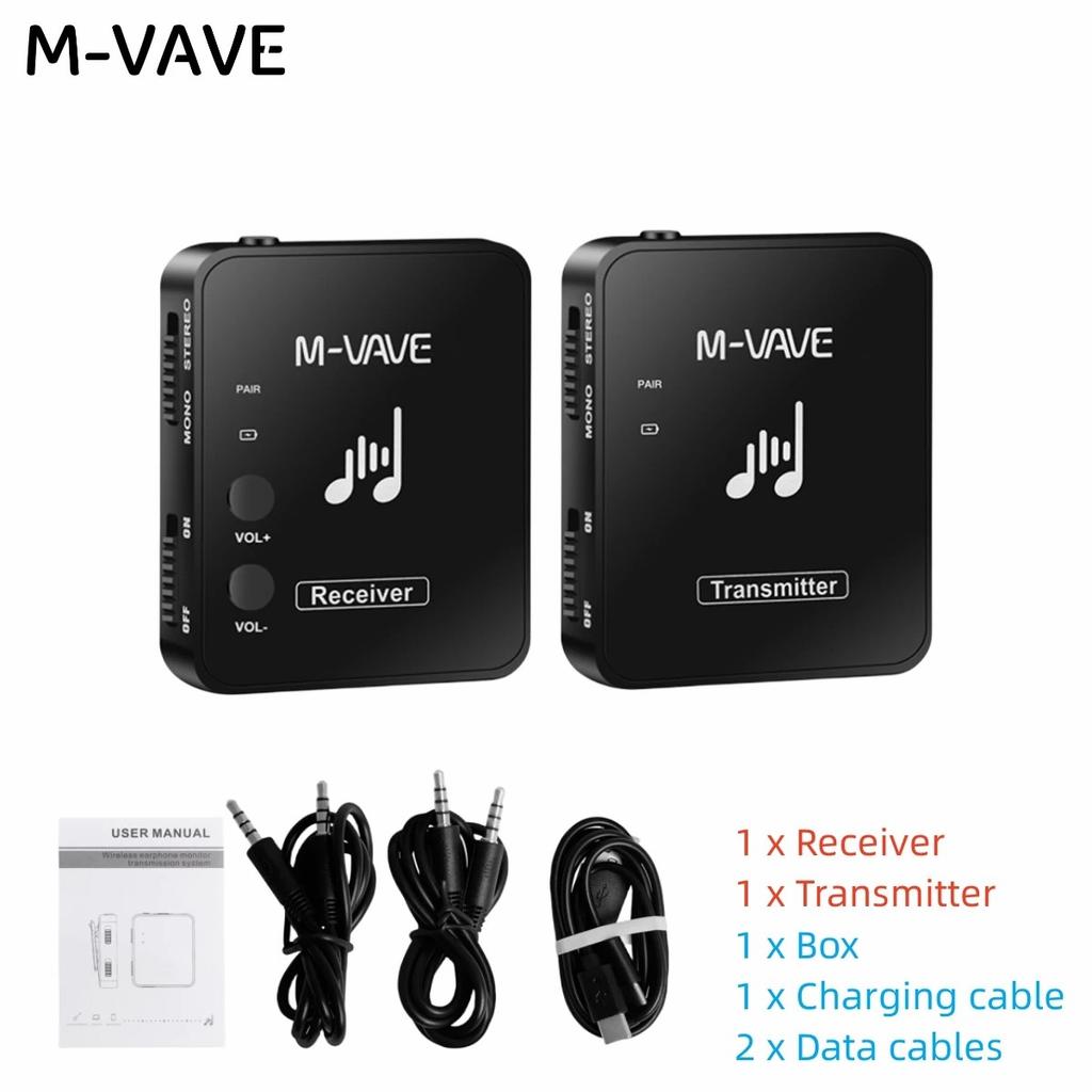 M-VAVE WP-10 Wireless In-Ear Monitor System | 2.4G Low-Latency, 30M Range for Live/Studio/Rehearsal