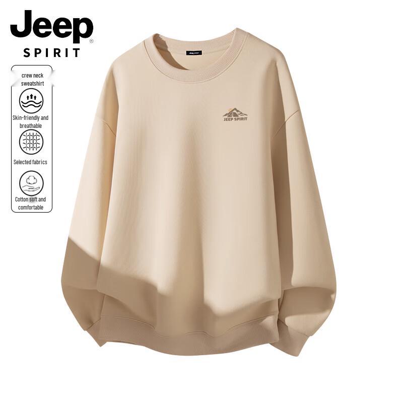 JEEP SPIRIT Men's Autumn/Winter Logo Pullover Sweatshirt