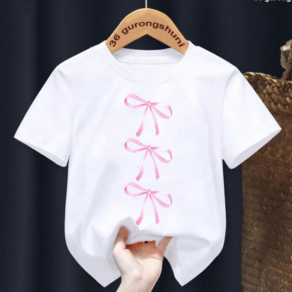 Летняя футболка с короткими рукавами для девочек, детский топ, модная футболка с принтом «бабочка» и короткими рукавами для малышей, детская одежда ярких цветов