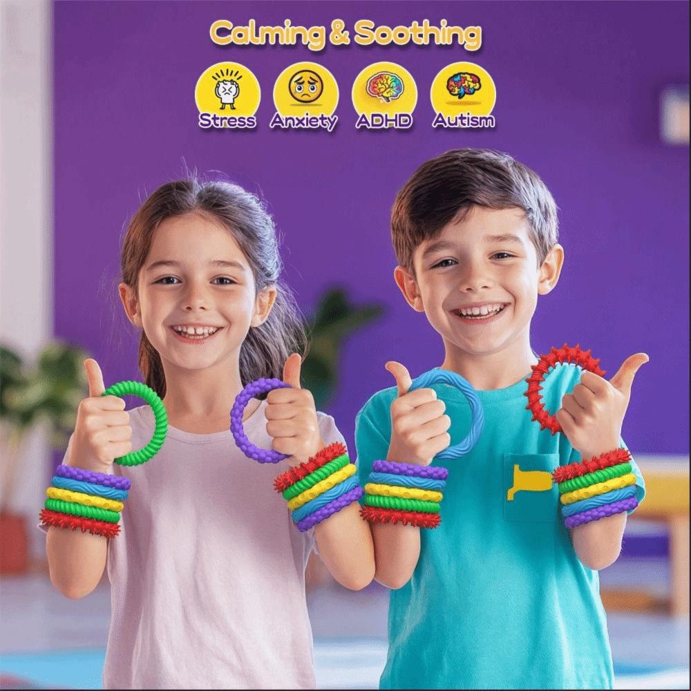 Нетоксичные сенсорные кольца для рук, силиконовый материал, бесшумные декомпрессоры, браслет, для детей