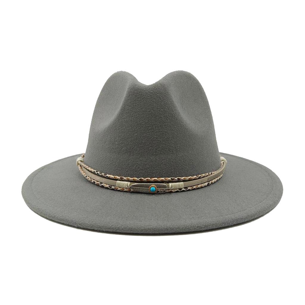 Fedora Autumn and Winter New Leaf Accessories Men's Gentlemen Women's Church Hat Wide Brimmed Jazz Hat Sombrero Hombre