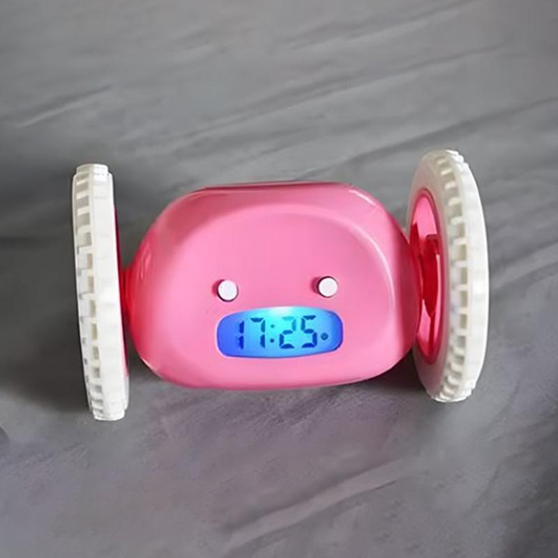 Будильник Бегущий Будильник Двигается Прыгает Катится Убегает Легко Настраивается Умный Цифровой Будильник на Колесиках, Для Крепко Спящих