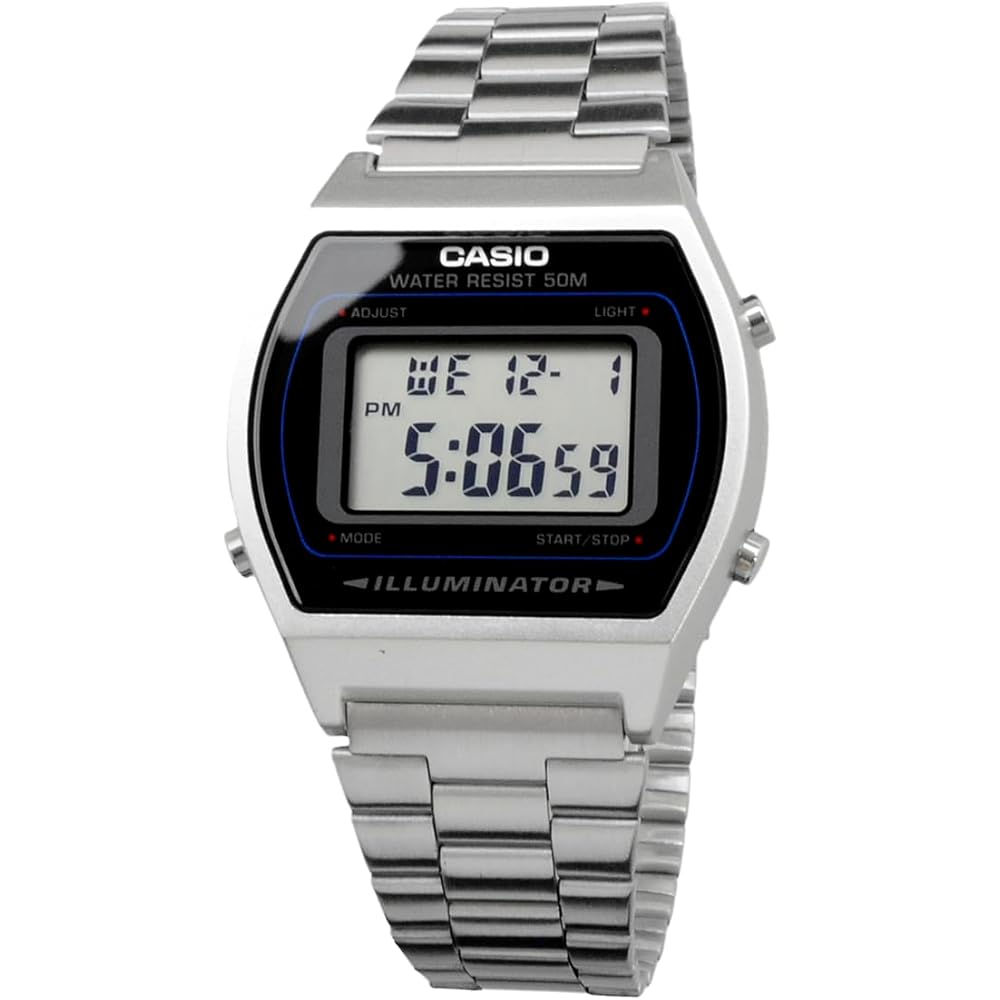Casio Vintage Series B640WD-1AV Digital Watch Unisex Silver Stainless Steel Band