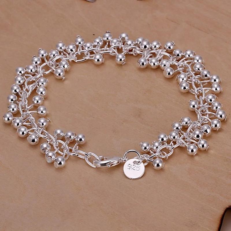 Charms Fine 925 silver bracelets bead chain fashion cute nice women grapes Bracelet wedding Jewelry party