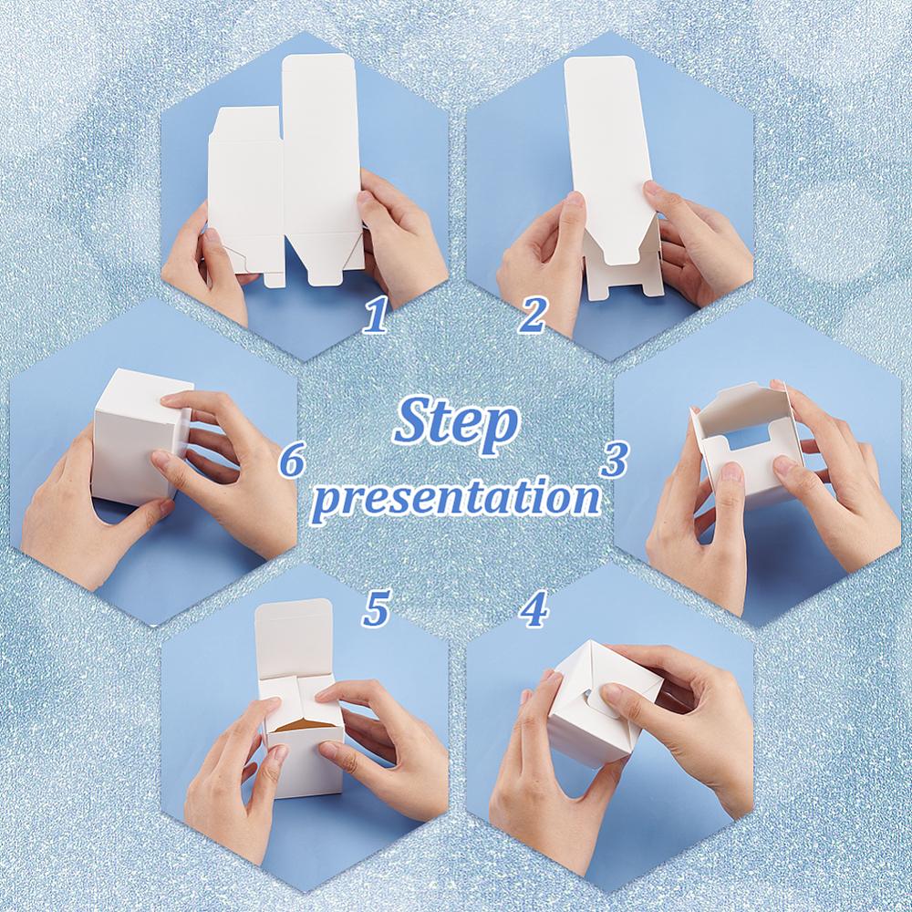 60pcs Kraft Paper Box Rectangle White 8x6x6cm