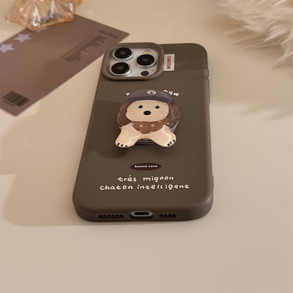 Чехол-подставка для телефона с мультяшным щенком, совместим и подходит для iPhone 16, 15, 14, 13/12, promax